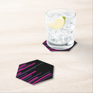 Dessous-de-verre En Papier Diagonales - Rose, Violet, Bleu et Noir