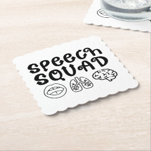 Dessous-de-verre En Papier Discours Escouade Pathologie Enseignant Anniversai