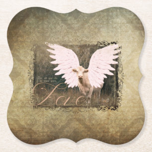 DESSOUS-DE-VERRE EN PAPIER DIVINE BOVINE ANGEL VACHE DESSOUS DE VERRE AMOUR V