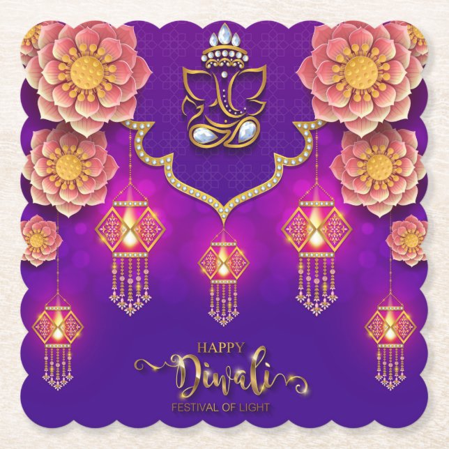 Dessous-de-verre En Papier Diwali Ganesha (Devant)