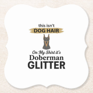 Dessous-de-verre En Papier Doberman Pailleté Conception Vintage de Amateur de