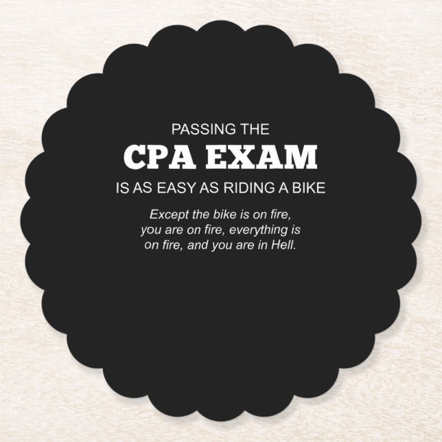Dessous-de-verre En Papier Don d'examen CPA d'expert-comptable agréé (Devant)