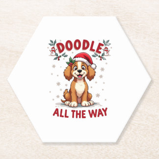 Dessous-de-verre En Papier Doodle tout au long de la voie Funny Goldendoodle