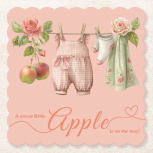 Dessous-de-verre En Papier Douce petite pomme Baby Shower Bébé rustique d'a