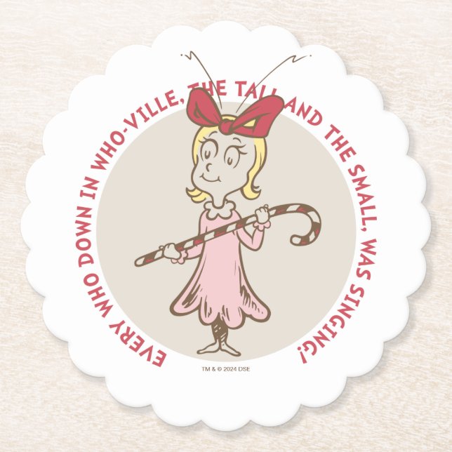 Dessous-de-verre En Papier Dr Seuss | Grinch | Cindy-Lou Qui - Mignonne Quot (Devant)