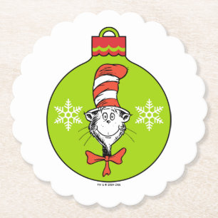 Dessous-de-verre En Papier Dr. Seuss Grinch Classique Chat dans le Chapea