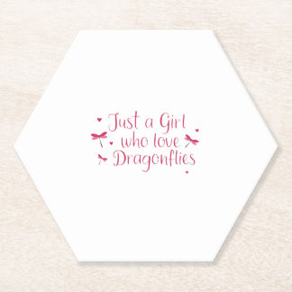Dessous-de-verre En Papier Dragonfly Just A Girl Who Loves Dragonflies T-Shir