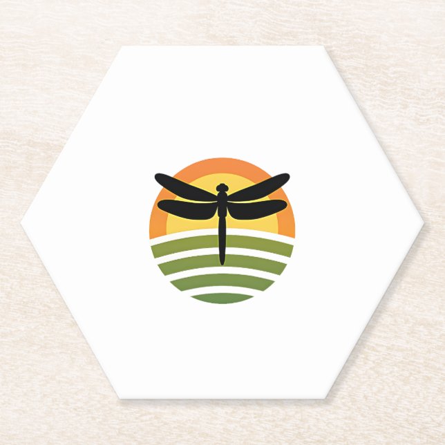 Dessous-de-verre En Papier Dragonfly Retro (1) (Devant)