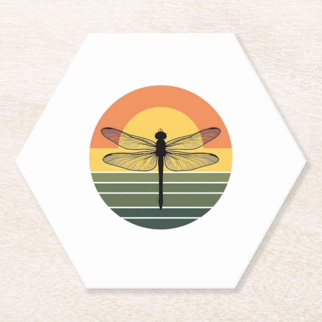 Dessous-de-verre En Papier Dragonfly Retro (2) (Devant)