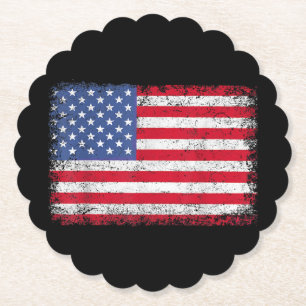 Dessous-de-verre En Papier Drapeau Américain Patriotique Pour Hommes Femmes E