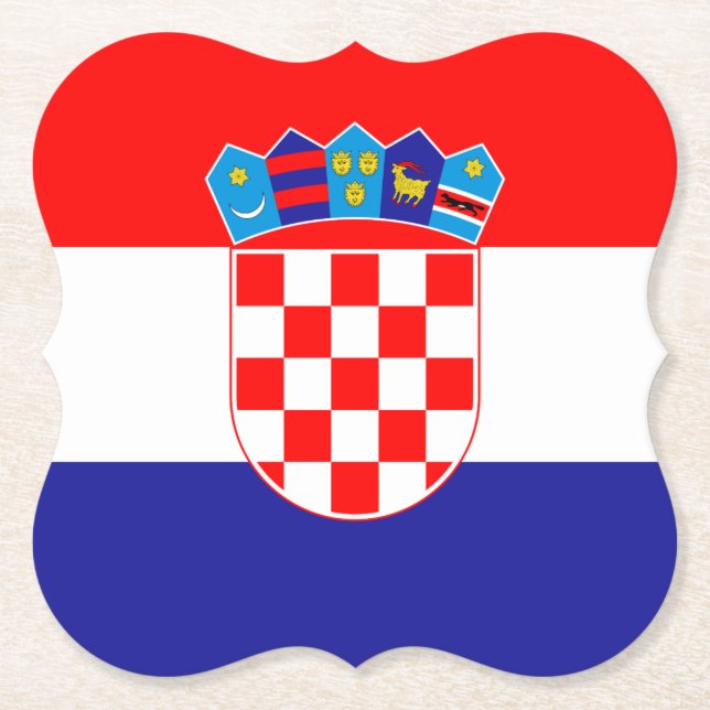 Dessous-de-verre En Papier Drapeau Croatie (Devant)