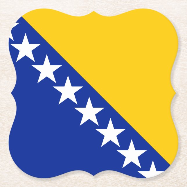 Dessous-de-verre En Papier Drapeau de Bosnie-Herzégovine (Devant)