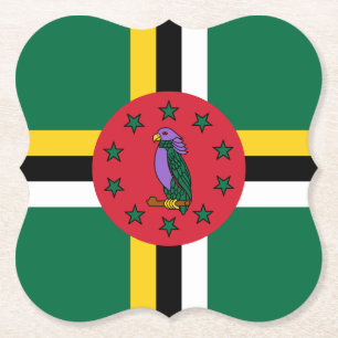 Dessous-de-verre En Papier Drapeau de la Dominique