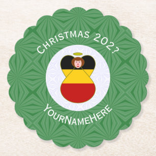 Dessous-de-verre En Papier Drapeau de Noël Angel allemand personnalisé