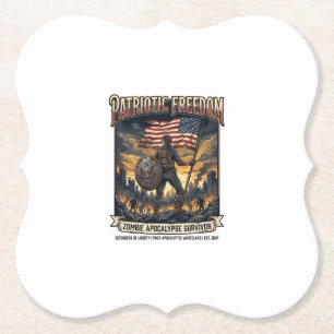 Dessous-de-verre En Papier Drapeau de rouille patriotique Survivant Apocalyps