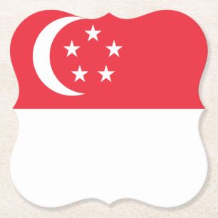 Dessous-de-verre En Papier Drapeau de Singapour