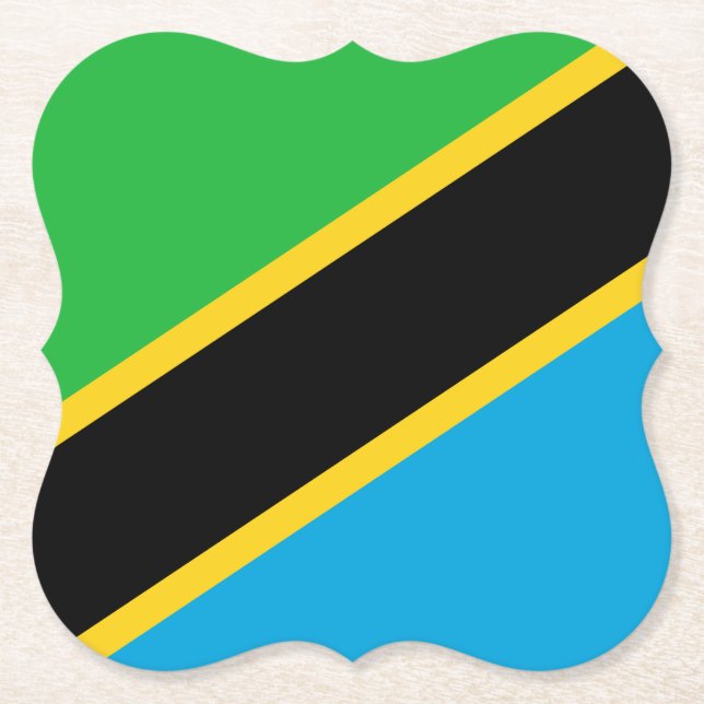 Dessous-de-verre En Papier Drapeau de Tanzanie (Devant)