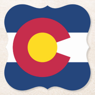 Dessous-de-verre En Papier Drapeau du Colorado : l'État du centenaire des Éta