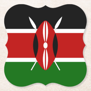 Dessous-de-verre En Papier Drapeau du Kenya