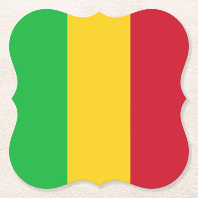 Dessous-de-verre En Papier Drapeau du Mali (Devant)