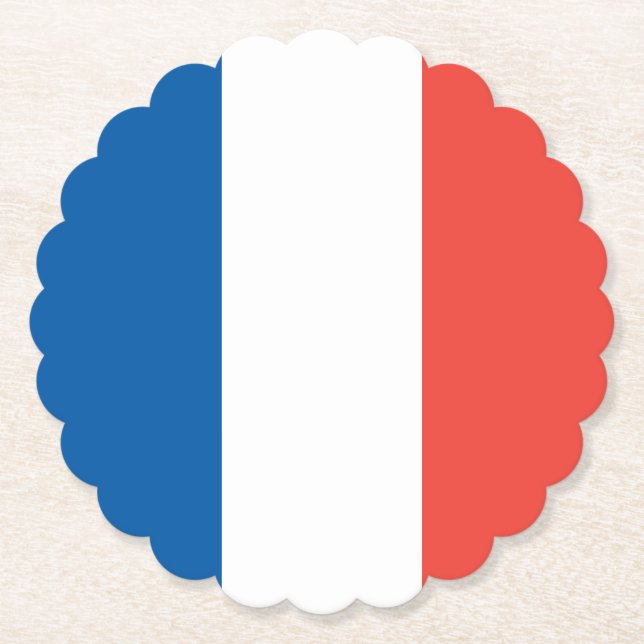 Dessous-de-verre En Papier Drapeau français (Devant)