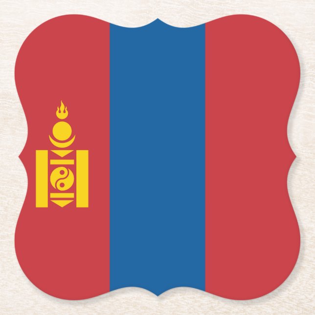 Dessous-de-verre En Papier Drapeau mongol (Devant)