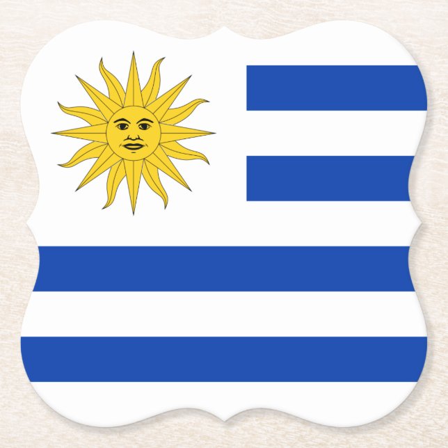 Dessous-de-verre En Papier Drapeau uruguayen (Devant)