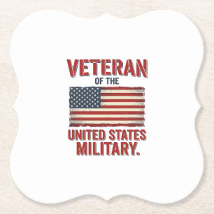 Dessous-de-verre En Papier Drapeau USA de vétéran vintage dessin vectoriel mi