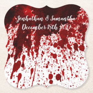 Dessous-de-verre En Papier Drink Coasters Blood Splatter Vampire Gothic Horro