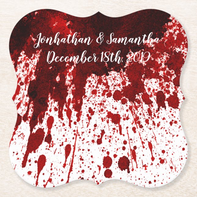 Dessous-de-verre En Papier Drink Coasters Blood Splatter Vampire Gothic Horro (Devant)