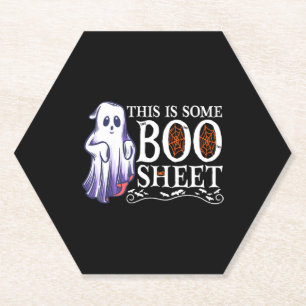 Dessous-de-verre En Papier Drôle Halloween Boo Ghost Costume Ceci est Un Boo