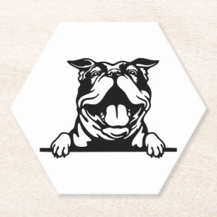 Dessous-de-verre En Papier Drôle joyeux Bulldog