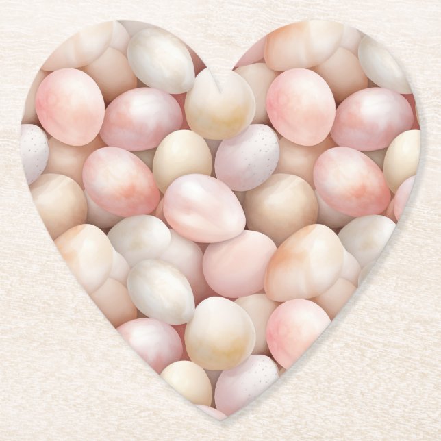 Dessous-de-verre En Papier Easter Peach Pink Eggs   (Devant)