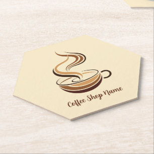 Dessous-de-verre En Papier Élégant café Brown espresso logo d'entreprise