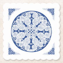 Élégant cycle de vie Marine bleu Motif mongol