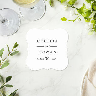 Dessous-de-verre En Papier Élégant et moderne Mariage rose pâle