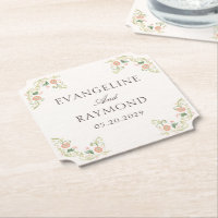 Élégant floral rococo aquarelle mariage