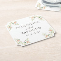 Élégant floral rococo aquarelle mariage