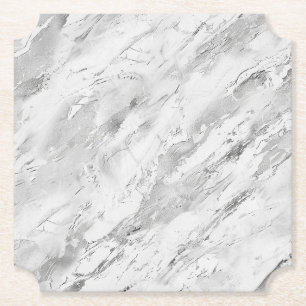 Dessous-de-verre En Papier Elegant Gris Impressions de Marbre Majestueux Ti p