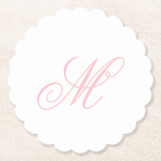 Dessous-de-verre En Papier Elegant Pink Monogram Initial 