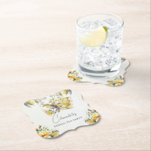 Dessous-de-verre En Papier Elégant Thé nuptial Vintage Party Lemon