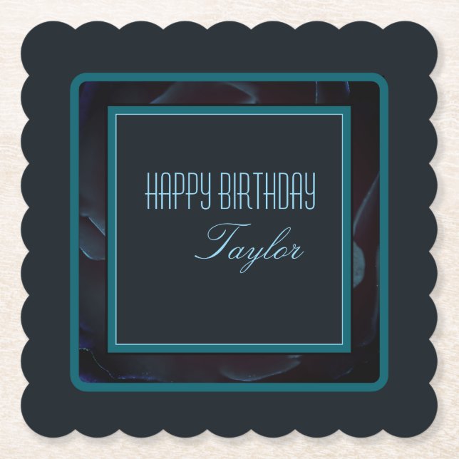 Dessous-de-verre En Papier Élégant vert profond Flore Design Accent (Devant)