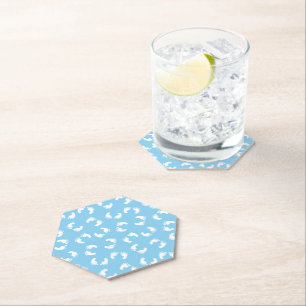 Dessous-de-verre En Papier Empreintes de Bébé, Pied de Bébé, Pas, Bleu, Garço