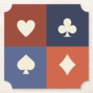 Dessous-de-verre En Papier Ensemble de cartes à jouer rétro moderne Poker & B