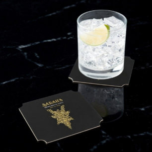 Dessous-de-verre En Papier Enterrement de vie de jeune fille Mystic Gold pers