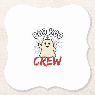 Dessous-de-verre En Papier Équipage Boo Boo Halloween Infirmière Fantôme Desi