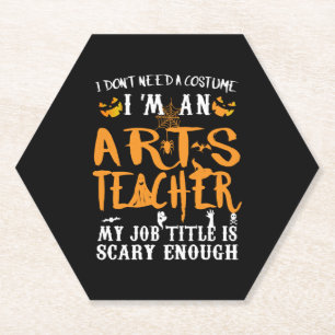 Dessous-de-verre En Papier Espèce Teacher Halloween Funny Costume
