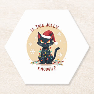 Dessous-de-verre En Papier Est-Ce Que C'Est Assez Jolly Assez Drôle Chat Noir