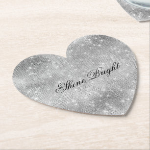 Dessous-de-verre En Papier Étincelle romantique en argent