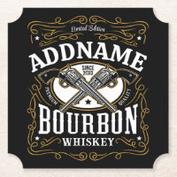 Étiquette Whiskey personnalisé Bourbon Vintage Gun